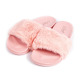 Women's Furry Faux Fur Fuzzy Slippers Cute Fluffy Sandals, Pink Color (Size Mix), 24 Pairs