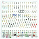 Body Jewelry, Lip & Eye & Tongue & Belly Mix, Assorted Multiple Designs Jewelry, Refill, 162 Set