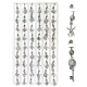 Belly Piercing Dangle, Silver Mix, Assorted Multiple Designs, Refill, 54 Set