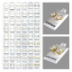 Casting Cubic Earrings, Gold Round & Square Mix, Multiple Size Screw Back Earring, Refill Tray, 54 Set