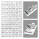 Casting Cubic Earrings, Rhodium Round & Square Mix, Multiple Size Screw Back Earring, Refill Tray, 54 Set