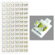 Cubic Zirconia, Gold Clear Square, Assorted Multiple Stud Earring, Refill, 72 Set