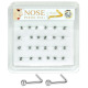 Nose Piercing Pin Body Jewelry, L-Shape #5 Silver, Refill, 30 Set