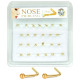 Nose Piercing Pin Body Jewelry, L-Shape #6 Gold, Refill, 30 Set