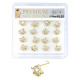 Premium Nose Piercing Pin Body Jewelry, L-Shape, Gold #PL01, Refill, 1 Set