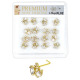 Premium Nose Piercing Pin Body Jewelry, L-Shape, Gold #PL02, Refill, 1 Set
