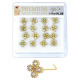 Premium Nose Piercing Pin Body Jewelry, L-Shape, Gold or Rhodium #PL09, Refill, 1 Set