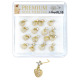 Premium Nose Piercing Pin Body Jewelry, L-Shape, Gold or Rhodium #PL10, Refill, 1 Set
