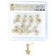 Dangle L-Shape, Premium Nose Piercing Pin Body Jewelry, Gold or Rhodium #PL13, Refill, 1 Set