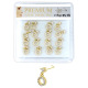 Premium Nose Piercing Pin Body Jewelry, Dangle L-Shape, Gold or Rhodium #PL15, Refill, 1 Set