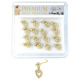 Premium Nose Piercing Pin Body Jewelry, Dangle L-Shape, Gold or Rhodium #PL16, Refill, 1 Set