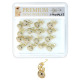 Premium Nose Piercing Pin Body Jewelry, Dangle L-Shape, Gold or Rhodium #PL16, Refill, 1 Set