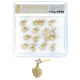 heart shape Premium Nose Piercing Pin Body Jewelry, Pin-Shape, Gold or Rhodium #PP10, Refill, 1 Set