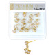 Premium Nose Piercing Pin Body Jewelry, Pin-Shape, Gold or Rhodium #PP12, Refill, 1 Set