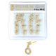 Premium Nose Piercing Pin Body Jewelry, Dangle Pin-Shape, Gold or Rhodium #PP15, Refill, 1 Set