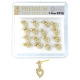 Premium Nose Piercing Pin Body Jewelry, Dangle Pin-Shape, Gold or Rhodium #PP16, Refill, 1 Set