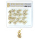 Premium Nose Piercing Pin Body Jewelry, Dangle Pin-Shape, Gold or Rhodium #PP17, Refill, 1 Set