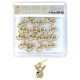 Premium Nose Piercing Pin Body Jewelry, Dangle Pin-Shape, Gold or Rhodium #PP18, Refill, 1 Set