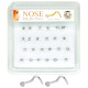 Nose Piercing Pin Body Jewelry, Screw-Shape #1 Silver, Refill, 30 Set
