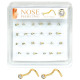 Nose Piercing Pin Body Jewelry, Screw-Shape #2 Gold, Refill, 30 Set