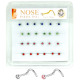 Nose Piercing Pin Body Jewelry, Screw-Shape #3 Silver, Refill, 30 Set