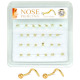 Nose Piercing Pin Body Jewelry, Screw-Shape #6 Gold, Refill, 30 Set