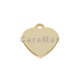 Empty Dog Tag, Metaza Heart Dogtag, Blank Pet ID tag, Gold Plated (22 x 24 mm)