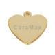 Empty Dog Tag, Metaza Heart Dogtag, Blank Pet ID tag, Gold Plated (27 x 27 mm)