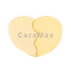 Empty Dog Tag, Metaza Couple Heart Dogtag, Blank ID tag, Gold Plated 2 pc Set (50 x 45 mm)