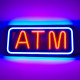 LED ATM Neon Sign for Business, Electronic Lighted Board, ATM (20 x 9 inch)