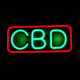 LED CBD Neon Sign for Business, Electronic Lighted Board, CBD (20 x 8.7 inch)