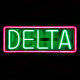 LED VAPE Neon Sign for Business, Electronic Lighted Board, DELTA (24 x 8.8 inch)