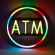 LED ATM Circle Neon Sign for Business, Electronic Lighted Board, ATM (16 inch)