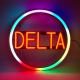 LED DELTA Circle Neon Sign for Business, Electronic Lighted Board, DELTA (16 inch)
