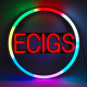 LED ECIGS Circle Neon Sign for Business, Electronic Lighted Board, ECIGS (16 inch)