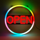 LED OPEN Circle Neon Sign for Business, Electronic Lighted Board, OPEN (16 inch)