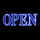 LED OPEN Neon Sign for Business, Electronic Lighted Board, OPEN Blue (37.75 x 14.5 inch)