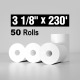 Thermal Credit Card Paper Receipt Papers, 50 rolls. 3 1/8