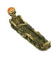 Skull, Dragon Clay Incense Burner for Stick, Cool Design Aromatherapy Burner #N004, 1 Set (3 x 11 inch)