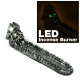 LED Clay Incense Burner for Stick, Cool Design Skull, Dragon Aromatherapy LED Burner #N017, 1 Set (3 x 11 inch)