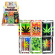 Glass Ashtray, Rectangle, Weed Designs, 6 Set (2.125 x 3.25 inch)