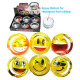 Glass Ashtray, Circle Round, Smiley Face Designs,, Small, 6 Set (3.125 inch)