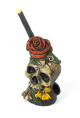 Handmade Resin Smoking Pipe, N009 Flower Skull
