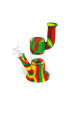 Silicone Glass Hybrid Pipe Bong with Glass Bowl, N015 (10 inch). Convenient to Carry.