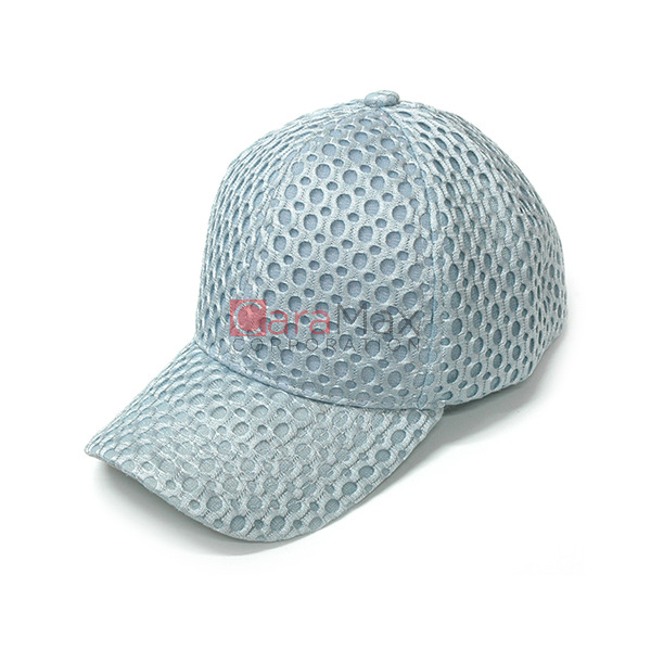 Breathable Plain Full Air Mesh Cap, Mesh Baseball Hat with Adjustable  Strap, Gray