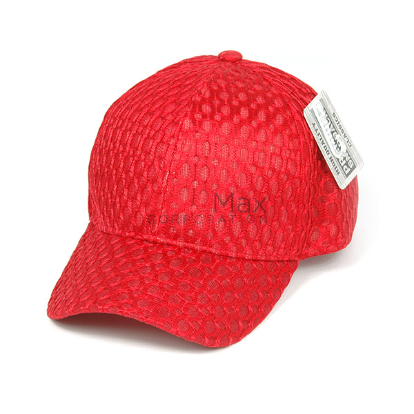 Breathable Plain Full Air Mesh Cap, Mesh Baseball Hat with Adjustable  Strap, Red